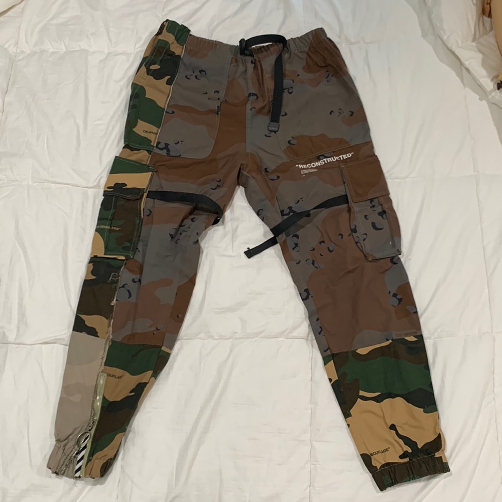 Off White “Reconstructed” Camo Cargo Pants